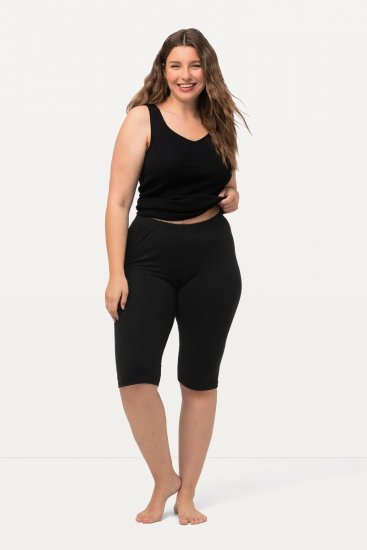 Ulla Popken Stretch Knit Bike Shorts Black - Ulla Popken - Ulla Popken Plus Size Tøj