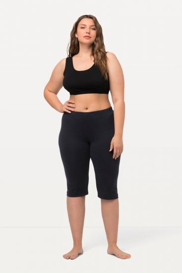 Ulla Popken Stretch Knit Bike Shorts Blue - Ulla Popken - Ulla Popken Plus Size Tøj