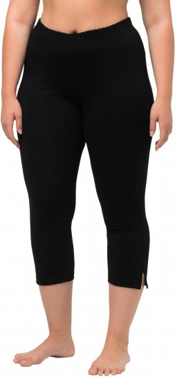 Ulla Popken Basic Stretch Knit Capris Black - Jeans & Bukser i Store Størrelser – Plus Size - 