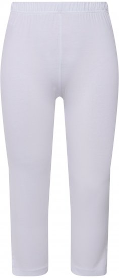 Ulla Popken Basic Stretch Knit Capris White - Jeans & Bukser i Store Størrelser – Plus Size - 