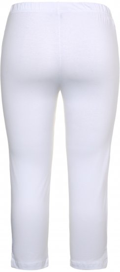 Ulla Popken Basic Stretch Knit Capris White - Jeans & Bukser i Store Størrelser – Plus Size - 