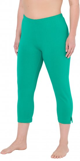 Ulla Popken Basic Stretch Knit Capris Green - Jeans & Bukser i Store Størrelser – Plus Size - 