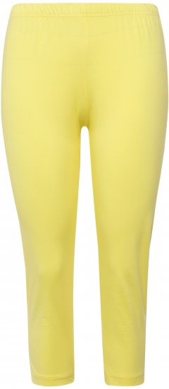 Ulla Popken Basic Stretch Knit Capris Yellow - Jeans & Bukser i Store Størrelser – Plus Size - Jeans & bukser, EU 42-70