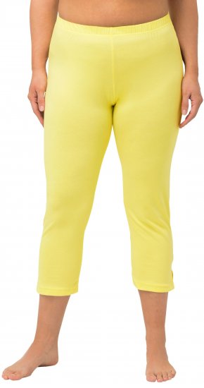 Ulla Popken Basic Stretch Knit Capris Yellow - Jeans & Bukser i Store Størrelser – Plus Size - Jeans & bukser, EU 42-70
