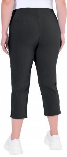 Ulla Popken Stretch Basic Bengaline Capri Pants Black - Jeans & Bukser i Store Størrelser – Plus Size - 