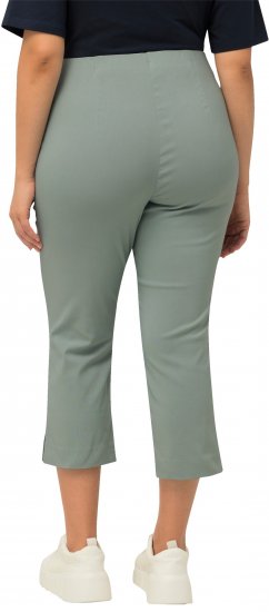 Ulla Popken Stretch Basic Bengaline Capri Pants Light Moss Green - Jeans & Bukser i Store Størrelser – Plus Size - 