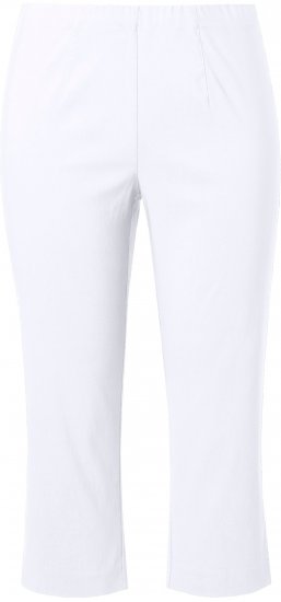 Ulla Popken Stretch Basic Bengaline Capri Pants Snow White - Jeans & Bukser i Store Størrelser – Plus Size - 