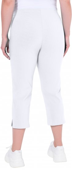 Ulla Popken Stretch Basic Bengaline Capri Pants Snow White - Jeans & Bukser i Store Størrelser – Plus Size - 
