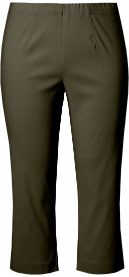 Ulla Popken Stretch Basic Bengaline Capri Pants Forest Forest Green - Jeans & Bukser i Store Størrelser – Plus Size - 