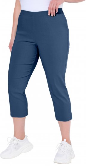 Ulla Popken Stretch Basic Bengaline Capri Pants Denim Blue - Jeans & Bukser i Store Størrelser – Plus Size - 