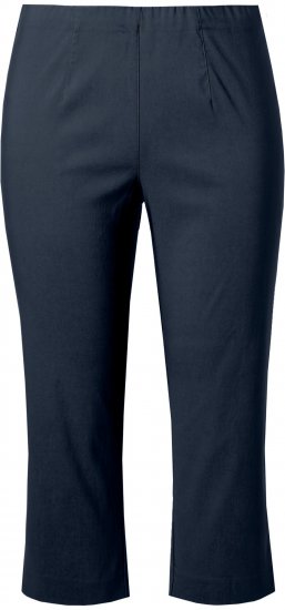 Ulla Popken Stretch Basic Bengaline Capri Pants Navy Blue - Jeans & Bukser i Store Størrelser – Plus Size - 
