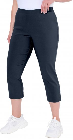 Ulla Popken Stretch Basic Bengaline Capri Pants Navy Blue - Jeans & Bukser i Store Størrelser – Plus Size - 
