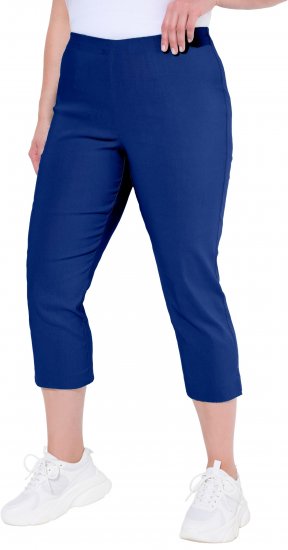 Ulla Popken Stretch Basic Bengaline Capri Pants Blue - Jeans & Bukser i Store Størrelser – Plus Size - 