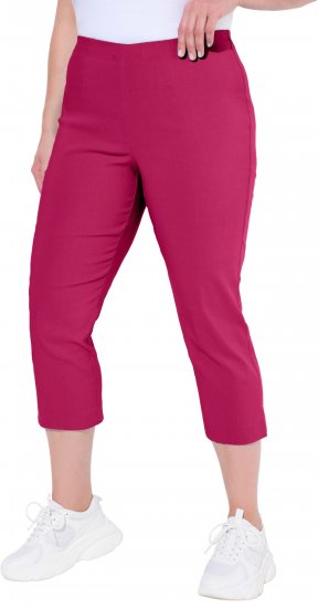 Ulla Popken Stretch Basic Bengaline Capri Pants Pale Lilac - Jeans & Bukser i Store Størrelser – Plus Size - 