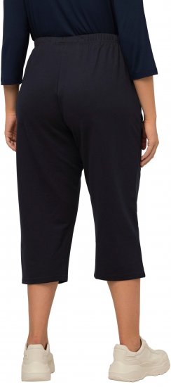 Ulla Popken Pull On Knit Elastic Waist Pocket Crop Pants Blue - Jeans & Bukser i Store Størrelser – Plus Size - 