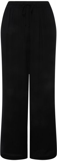 Ulla Popken Viscose Crinkle Drawstring Elastic Waist Pants Black - Jeans & Bukser i Store Størrelser – Plus Size - Jeans & bukser, EU 42-70