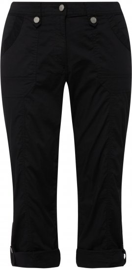 Ulla Popken Roll Tab Hem Stretch Cargo Pants Black - Jeans & Bukser i Store Størrelser – Plus Size - 
