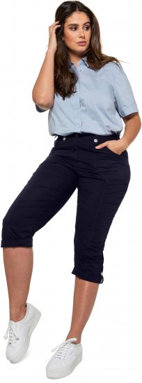 Ulla Popken Roll Tab Hem Stretch Cargo Pants Navy - Jeans & Bukser i Store Størrelser – Plus Size - 