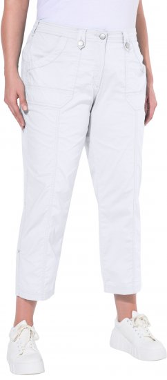 Ulla Popken Roll Tab Hem Stretch Cargo Pants White - Jeans & Bukser i Store Størrelser – Plus Size - Jeans & bukser, EU 42-70