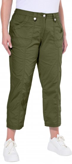 Ulla Popken Roll Tab Hem Stretch Cargo Pants Green - Jeans & Bukser i Store Størrelser – Plus Size - 