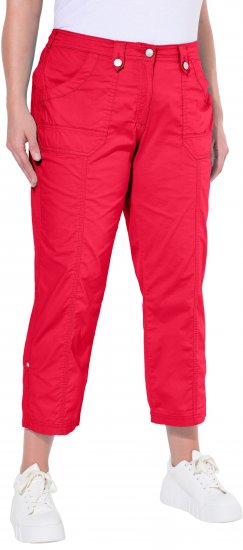 Ulla Popken Roll Tab Hem Stretch Cargo Pants Red - Jeans & Bukser i Store Størrelser – Plus Size - 