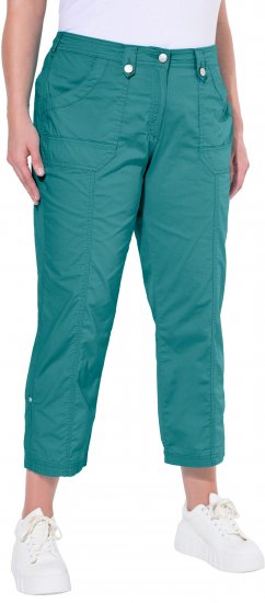 Ulla Popken Roll Tab Hem Stretch Cargo Pants Teal - Jeans & Bukser i Store Størrelser – Plus Size - 