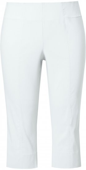 Ulla Popken Bengaline Elastic Waist Stretch Capri Pants Snow White - Jeans & Bukser i Store Størrelser – Plus Size - 