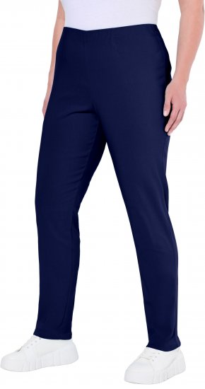 Ulla Popken Bengaline Slim Leg Sienna Fit Elastic Waist Pants Blue - Jeans & Bukser i Store Størrelser – Plus Size - 