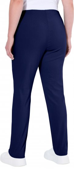 Ulla Popken Bengaline Slim Leg Sienna Fit Elastic Waist Pants Blue - Jeans & Bukser i Store Størrelser – Plus Size - 
