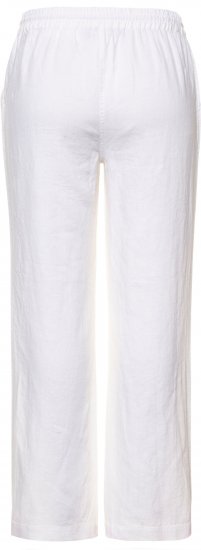 Ulla Popken Drawstring Elastic Waist Mary Fit Linen Pants Snow White - Jeans & Bukser i Store Størrelser – Plus Size - 