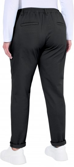 Ulla Popken Chino Elastic Waist Stretch Cotton Pants Black - Jeans & Bukser i Store Størrelser – Plus Size - 