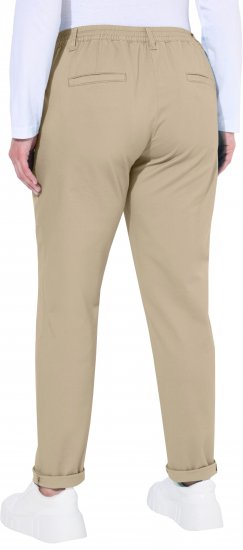 Ulla Popken Chino Elastic Waist Stretch Cotton Pants Brown - Jeans & Bukser i Store Størrelser – Plus Size - 