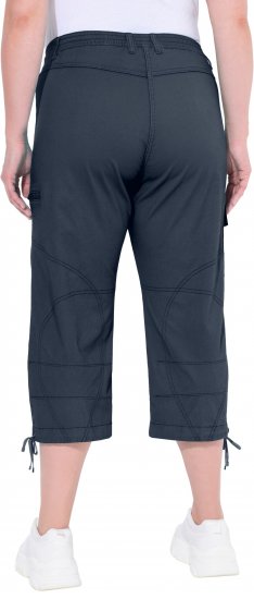 Ulla Popken Stretch Cotton Cargo Crop Pants Navy - Jeans & Bukser i Store Størrelser – Plus Size - 
