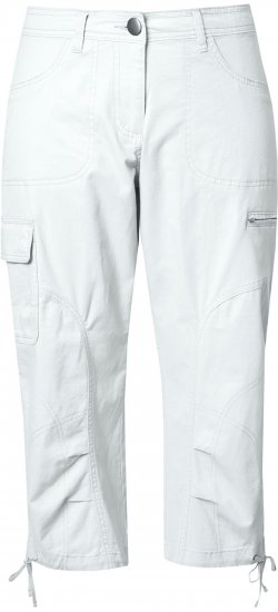 Ulla Popken Stretch Cotton Cargo Crop Pants Snow White - Jeans & Bukser i Store Størrelser – Plus Size - 