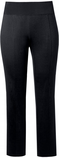 Ulla Popken Slim Leg Sienna Fit Ponte Stretch Knit Pants Black - Jeans & Bukser i Store Størrelser – Plus Size - 