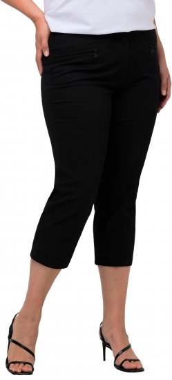 Ulla Popken Mony Stretch Capri Pants Black - Jeans & Bukser i Store Størrelser – Plus Size - 