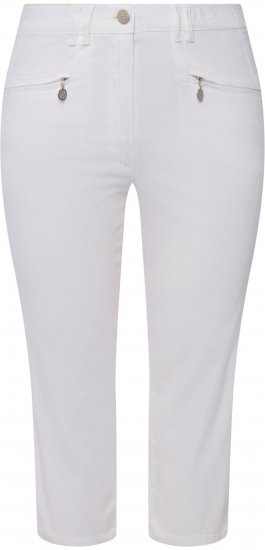 Ulla Popken Mony Stretch Capri Pants Snow White - Jeans & Bukser i Store Størrelser – Plus Size - 