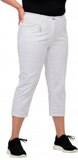 Ulla Popken Mony Stretch Capri Pants Snow White - Jeans & Bukser i Store Størrelser – Plus Size - 