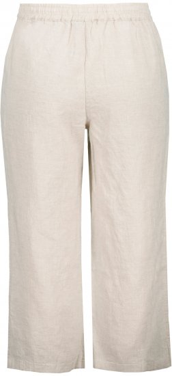 Ulla Popken Cool Linen Elastic Waist Capri Pants Brown - Jeans & Bukser i Store Størrelser – Plus Size - 