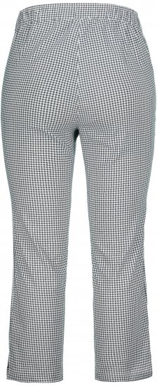 Ulla Popken Check Bengaline Slim Leg Sienna Fit Stretch Crop Pants Black - Jeans & Bukser i Store Størrelser – Plus Size - 