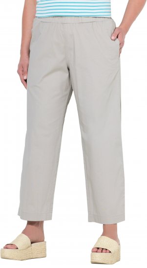 Ulla Popken Wide Leg Ruby Fit Stretch Chino Pants Pebble - Jeans & Bukser i Store Størrelser – Plus Size - 