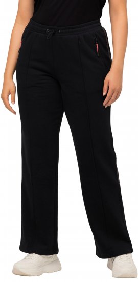 Ulla Popken Holo Detail Sweatpants Black - Jeans & Bukser i Store Størrelser – Plus Size - 