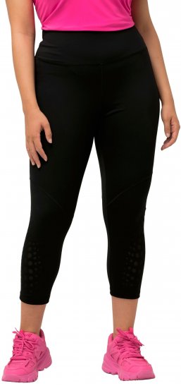 Ulla Popken Quick Dry Sport Crop Leggings Black - Jeans & Bukser i Store Størrelser – Plus Size - 
