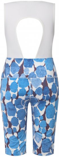 Ulla Popken Abstract Print Padded Cycling Shorts With Suspenders White - Jeans & Bukser i Store Størrelser – Plus Size - 