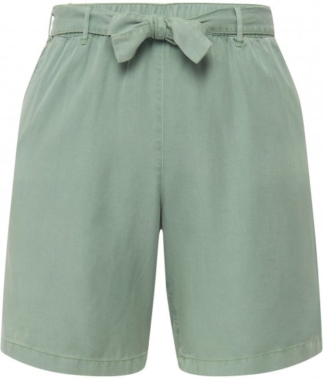 Ulla Popken Tie Belt Lyocell Shorts Moss Green - Jeans & Bukser i Store Størrelser – Plus Size - 