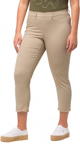 Ulla Popken Stretch Blend Bengaline Pants Dark Putty - Jeans & Bukser i Store Størrelser – Plus Size - 