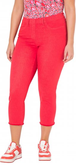 Ulla Popken Stretch Blend Bengaline Pants Neon Red - Jeans & Bukser i Store Størrelser – Plus Size - 