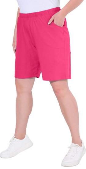 Ulla Popken Stretch Knit Bermuda Shorts Red - Jeans & Bukser i Store Størrelser – Plus Size - 