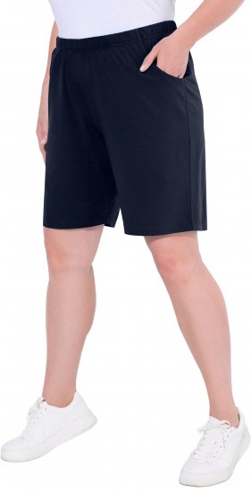 Ulla Popken Stretch Knit Bermuda Shorts Blue - Jeans & Bukser i Store Størrelser – Plus Size - 