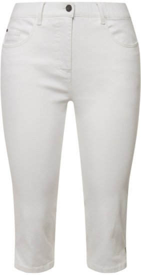Ulla Popken Basic Capri Sarah Fit Jeans Snow White - Jeans & Bukser i Store Størrelser – Plus Size - 